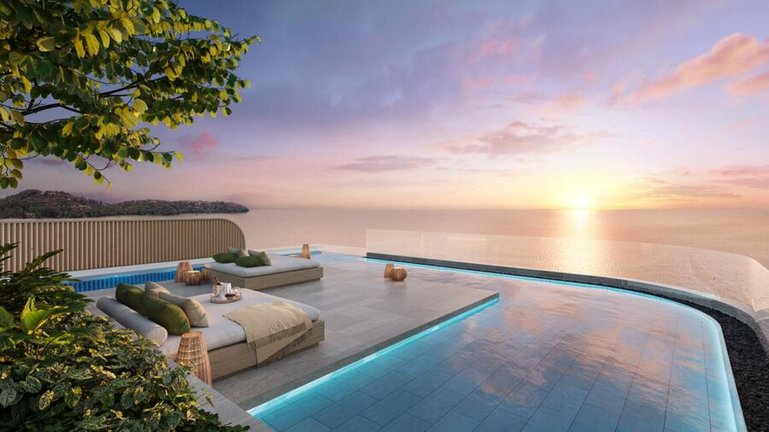 Penthouse mit Swimming Pool in der Überbauung Oceanus von Banyan Group Residences in Bang Tao, Phuket, Thailand.