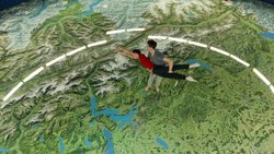 Vielerlei Lebensqualitäten: Luftbild der Schweiz im Verkehrshaus Luzern.