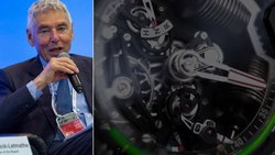 Peter Brabeck und Uhr von HYT: Grosser Name für den kleinen Luxushersteller. PR/Keystone