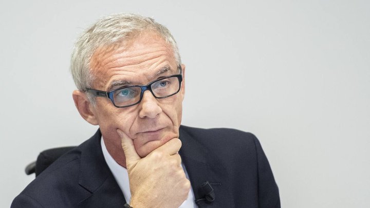 Urs Rohner, president of the board, speaks during a press conference of the Observation of Iqbal Khan in Zurich, Switzerland, Tuesday, October 1, 2019. (KEYSTONE/Ennio Leanza)
