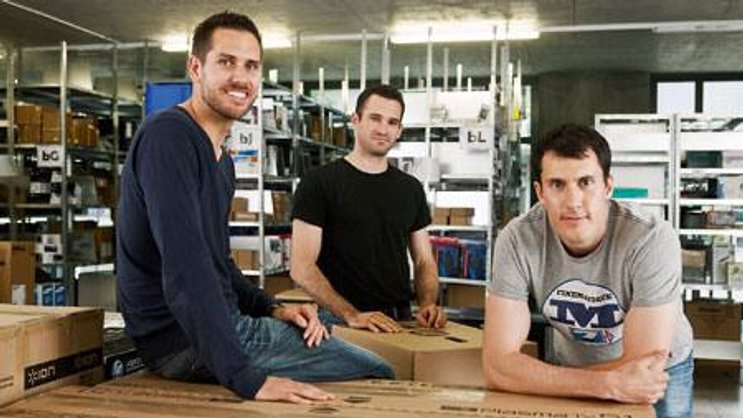 Guter Deal: Digitec-Gründer Florian Teuteberg, Marcel Dobler und Oliver Herren (v.l.).