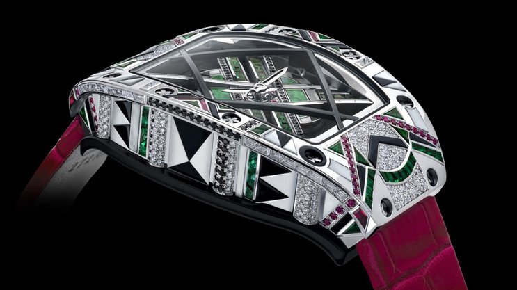 In der Kollektion RM HJ-01 von Richard Mille verschmelzen die Grenzen zwischen Gehäusearchitektur und Juwelierskunst vollständig.