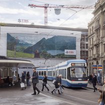 Der UBS-Sitz am Paradeplatz in Zürich wird momentan umgebaut.