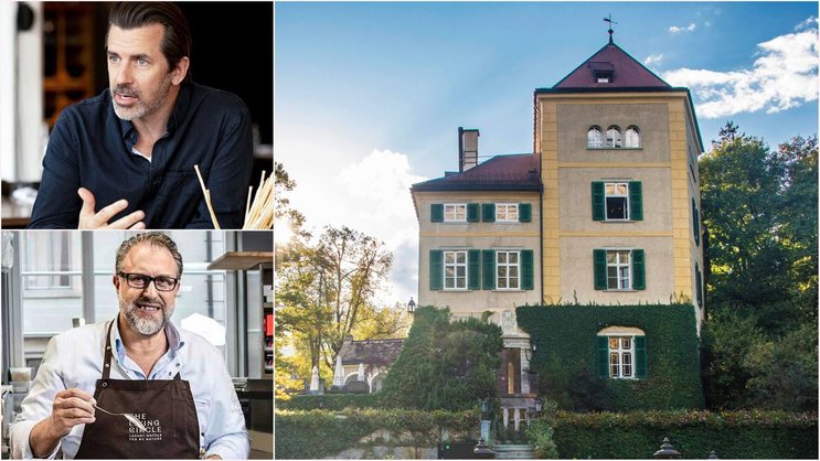 HERRSCHAFTLICH: Für Schloss Schauenstein zahlt Andreas Caminada (o.) jährlich rund eine halbe Million Miete – in Zukunft vielleicht an Gratian Anda (u.)?