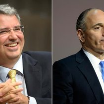 Zweikampf: Roche-CEO Severin Schwan (l.) und Novartis-Chef Joe Jimenez. Keystone