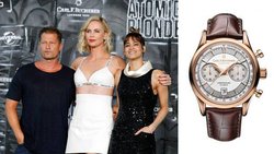 Til Schweiger, Charlize Theron und Sofia Boutella an der Premiere: Rechts die Manero.  zvg