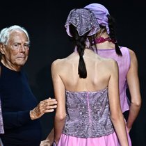 Giorgio Armani an der Fashion Week in Mailand am 21. September 2023: Die Modeikone ist im Alter von 91 Jahren gestorben.