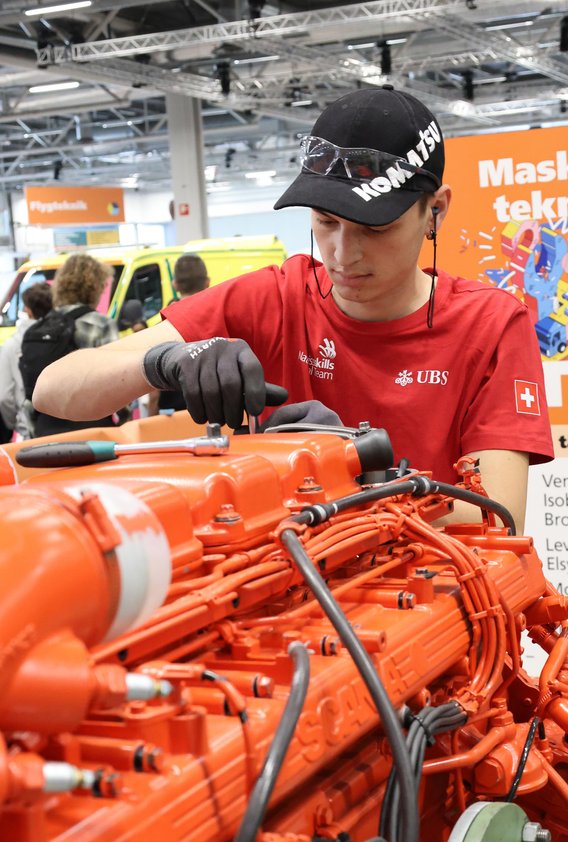 Er ist es gewohnt, vor Publikum zu arbeiten: Amrhein an den SwissSkills 2025.
