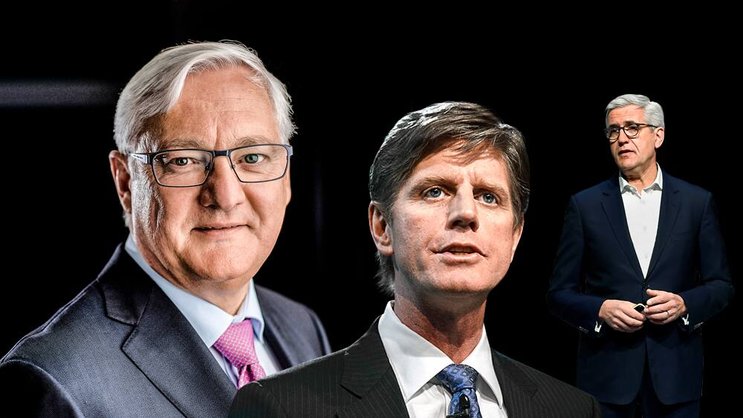 Fort mit Schaden: Ulrich Spiesshofer (r.) und Joe Hogan (Mitte) hatten 2013 den Kauf von Power One eingefädelt. Peter Voser organisiert nun den kostspieligen Ausstieg.