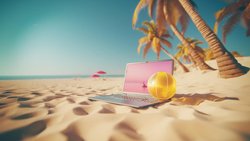 Arbeiten vom Strand aus: «Workation» liegt im Trend, wie Expertinnen bestätigen.

Diese Illustration wurde vom KI-Modell Midjourney generiert und von einem Menschen überprüft und finalisiert.