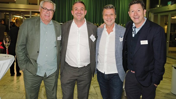 JÃ¼rg Zinsli, Artistico Kosmetikagentur GmbH; Luca Schena, Ringier; Domenico Fasanella, P&I Parfums GmbH; Alexander Maycock, Rudolf Bindella Weinbau-Weinhandel AG