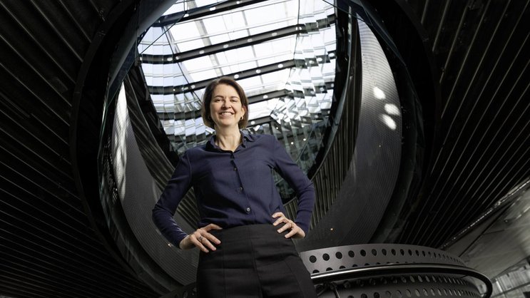 CEO Géraldine Picaud im SGS-Hauptgebäude in Genf, das der Warenprüfkonzern bald verlassen wird.
