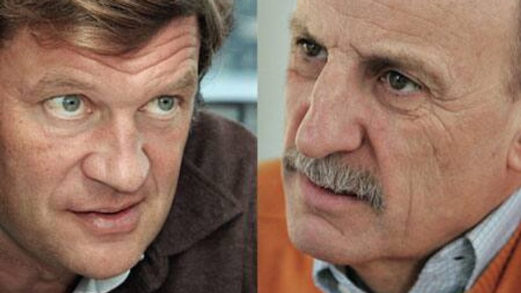 Giorgio Behr (r.) zahlt an gemeinnützige Organisationen; Martin Bisang bangt um die Basis seiner Bank.