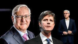 Fort mit Schaden: Ulrich Spiesshofer (r.) und Joe Hogan (Mitte) hatten 2013 den Kauf von Power One eingefädelt. Peter Voser organisiert nun den kostspieligen Ausstieg.
