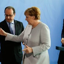 Treffen: Francois Hollande, Angela Merkel und Matteo Renzi. Keystone