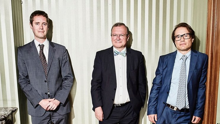 Firmengründer und Nachfolger: Urs Bieri, Claude Longchamp, Lukas Golder (v.l.n.r.) Fabian Unternährer
