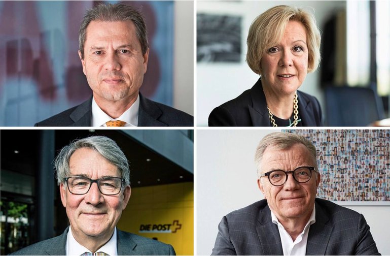 Remo Lütolf (o.l.), Monika Ribar, Urs Schwaller (u.l.) und Hansueli Loosli
