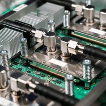 Eine Platine mit dem KI-Chip Ironwood von Google (2025).