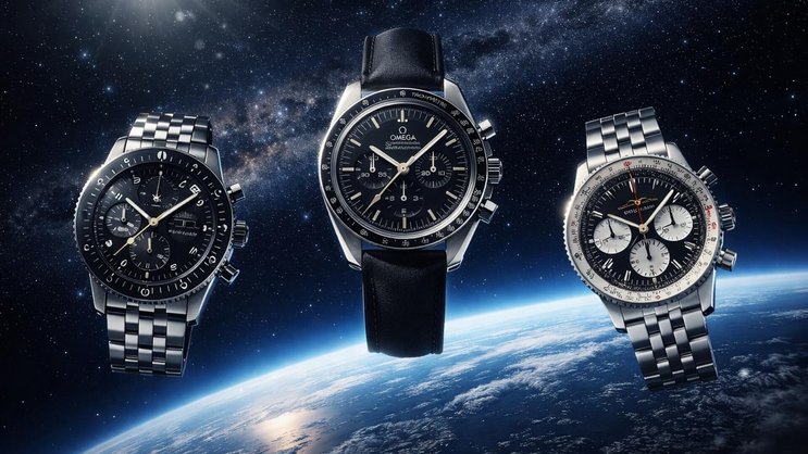 Fortis, Omega und Breitling (v.l.): Diese Uhren spielen eine unentbehrliche Rolle in der Geschichte der Raumfahrt.