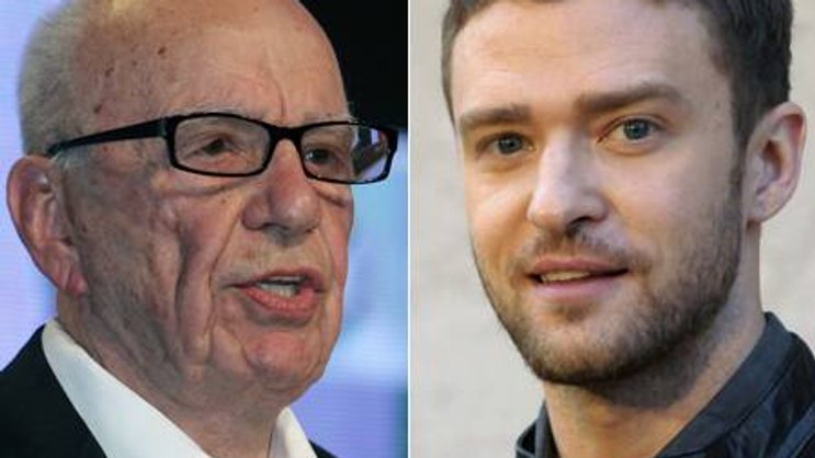 Rubert Murdoch (l.) wollte Myspace schnell loswerden, jetzt mischt Justin Timberlake mit. (Bilder: Keystone)