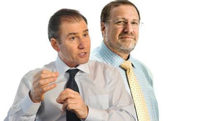 Bangen um Fusion: Glencore-Chef Ivan Glasenberg (l.) und Xstrata-Boss Mick Davis.