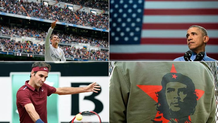 Barack Obama, Cristiano Ronaldo, Roger Federer, Che Guevara: Top-Prominente.WikiCommons/Keystone