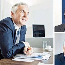 Revirement: Urs Rohner (l.), Walter Kielholz (o.r.), Peter Brabeck.