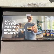 Mit diesem Slogan wirbt die Migros für ihre Eigenmarke Café Royal.