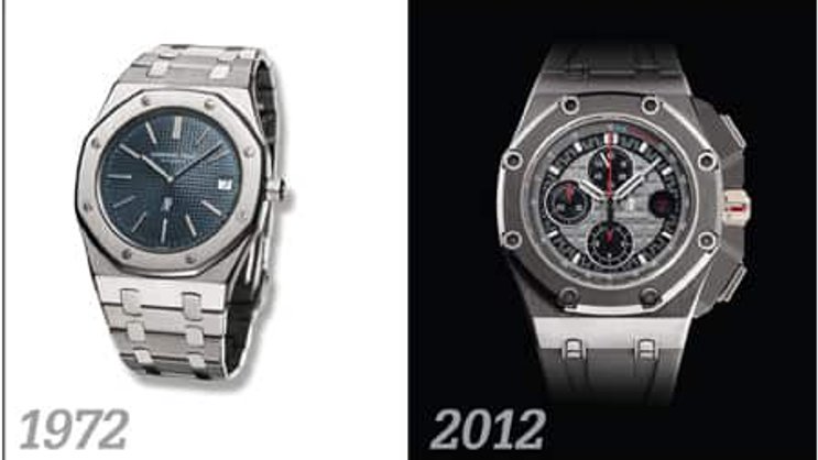 1972: Die Royal Oak (l.) – die erste Luxusuhr aus Stahl – überforderte zu Beginn fast alle.