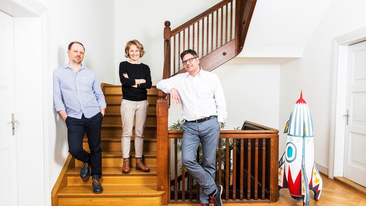 Machen aus Häusern digitale Produkte: Marc Beermann (l.), Tina Burkhart und Stefan Zanetti.