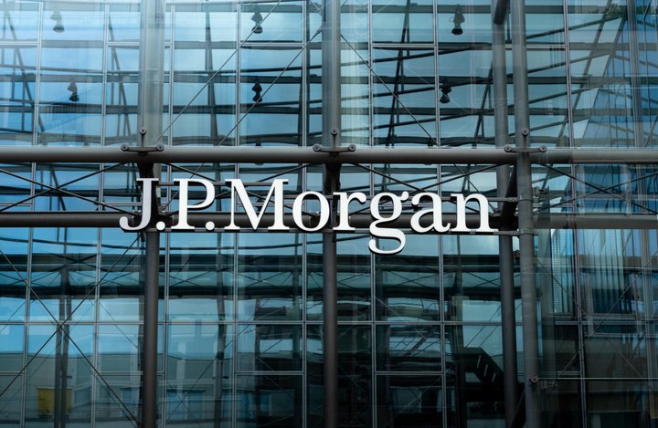 J.P. Morgan logo sign is seen in Berlin, Germany, on September 12, 2026. JPMorgan Chase & Co. is a leading American global financial services firm and the largest bank in the United States. (Photo by Marcin Golba/NurPhoto)
