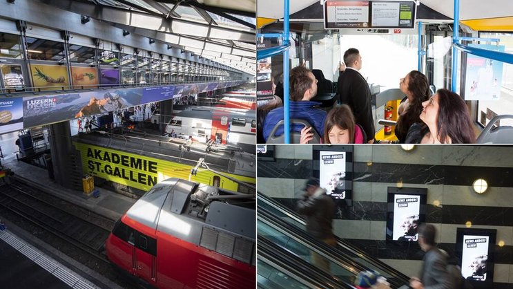 Neue schöne Bildschirmwelt: An Bahnhöfen und in Bussen werden Pendler heute von einer Vielzahl an Bildschirmen begrüsst.