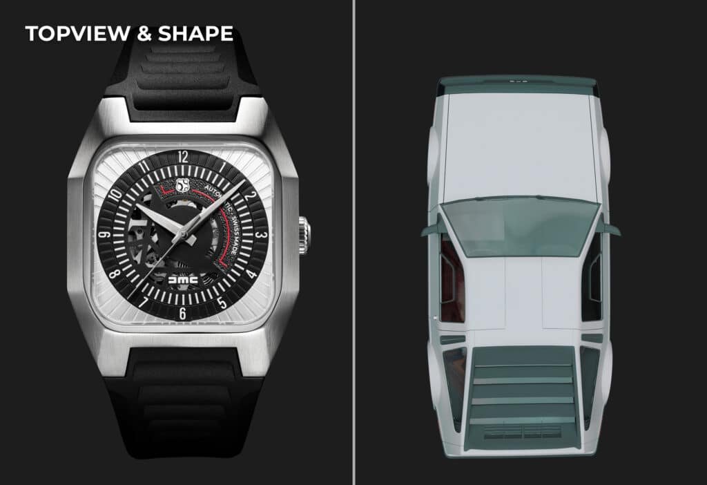 Das Gehäuse wie die Carosserie: Die SPX DeLorean von Rec Watches