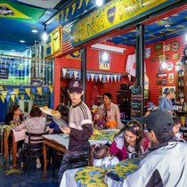 Nur weg mit dem Geld: Restaurant im Barrio La Boca, Buenos Aires.