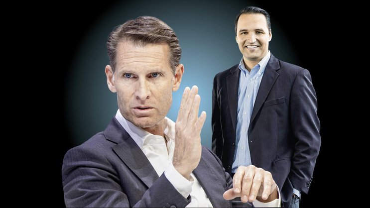 Partners Group unter Präsident Steffen Meister (l.) und CEO David Layton verlor seit Februar massiv an Wert – trotz guter Zahlen.
