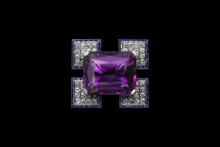 Amethyst-Brosche