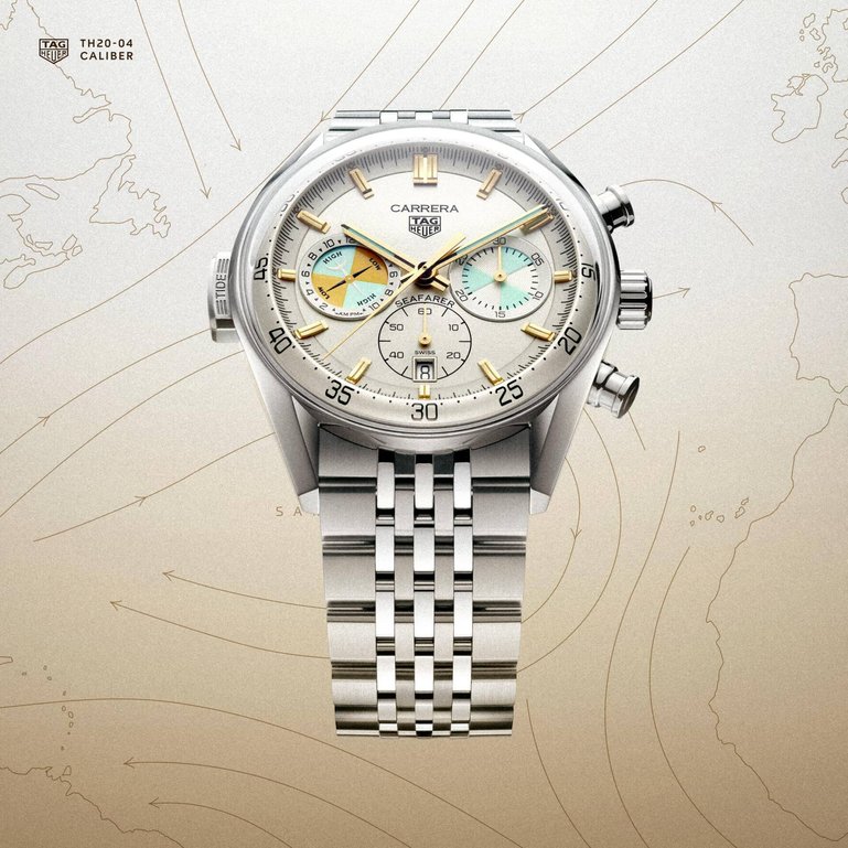 Carrera Seafarer
Gehäuse: 42 mm, Stahl; Automatikkaliber TH20-40 mit 80 h Gangauto­nomie; Preis: 8800 Euro.