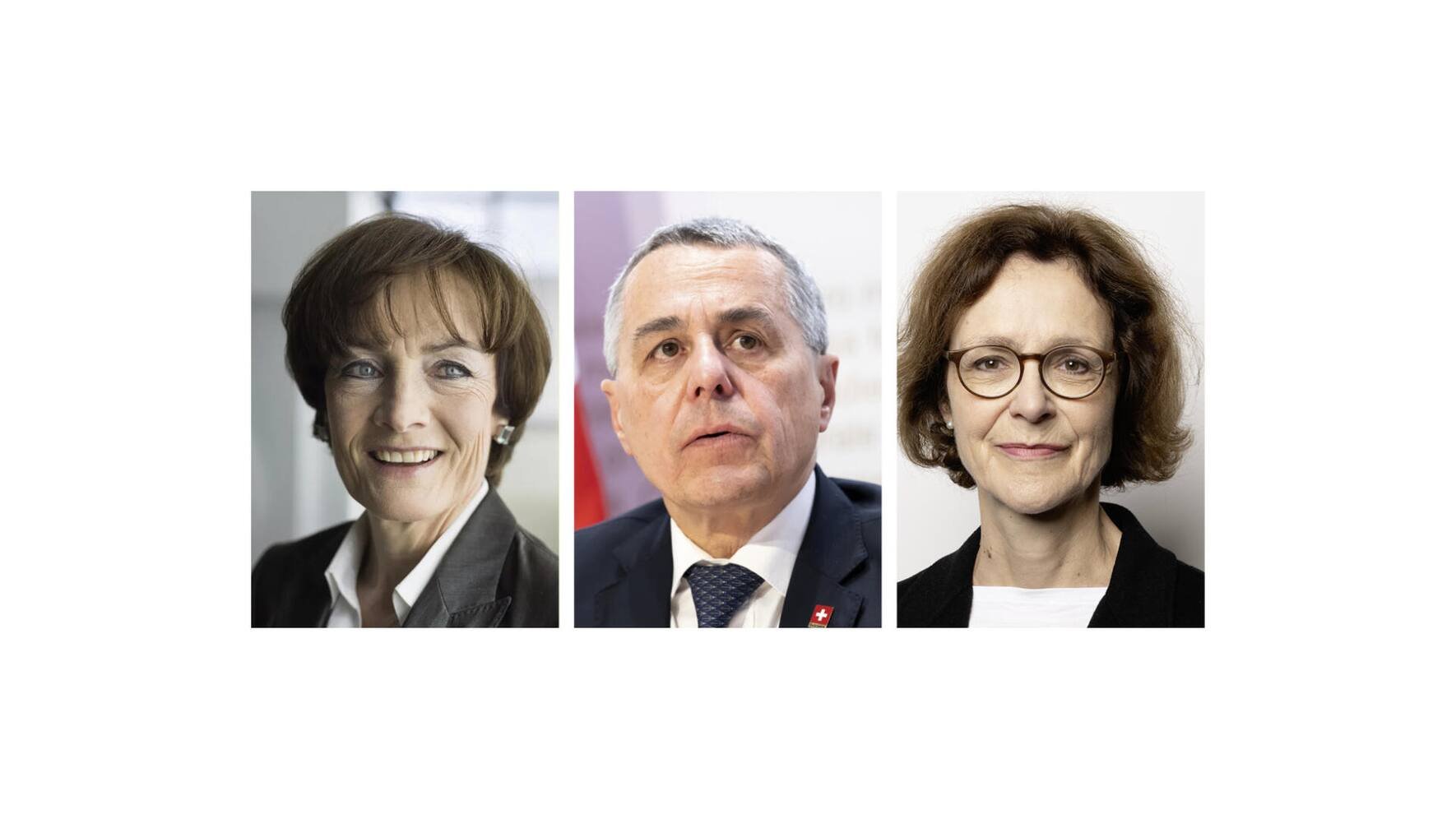 Franziska Tschudi Sauber (l.), Ignazio Cassis, Monika Rühl.