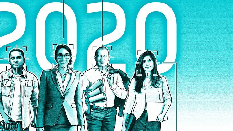 Die Eliten von morgen: Jonathan Mariampillai, Ivy Klein, Dorian Selz und Mona El Lisa.