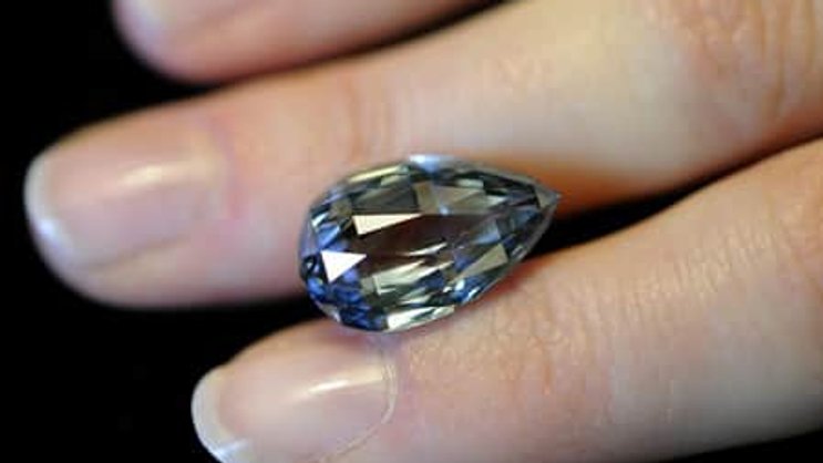 Naturblau, im Briolette-Schliff und sehr wertvoll: «Fancy Deep Blue». (Bild: Keystone)