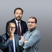 Erfolgsgespann: Nicolas Campiche und Bertrand Demole von Pictet, Stéphane Bancel, CEO Moderna (v.l.)