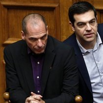 Yanis Varoufakis und Alexis Tsipras: Geld läge in der Schweiz bereit.  Keystone