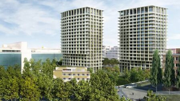 Zwei Wohntürme mit je 19 Stockwerken. (Bild: themetropolitans.ch, Implenia)
