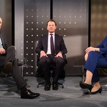 Business-Talk: Dirk Schütz diskutiert mit Susanne Ruoff und Georges Kern.