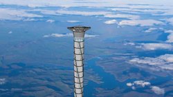 Illustration: Der Turm soll den Weltraumtransport vereinfachen.  Thoth Technology