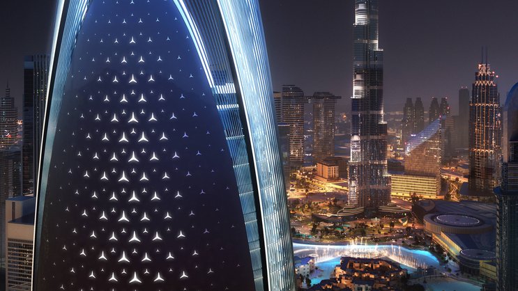 In Dubai entsteht ein Hochhaus von Mercedes-Benz.