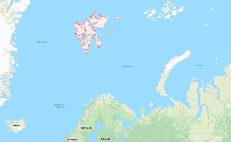 Spitzbergen auf Google Maps