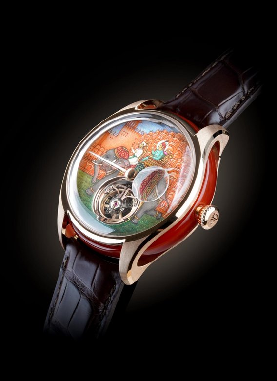 Das Vorzeigestück Jalsa: Mit Miniaturkunstwerk und Tourbillon.