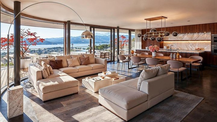 Edles Wohnen mit Blick auf den Zürichsee. (Visualisierung)