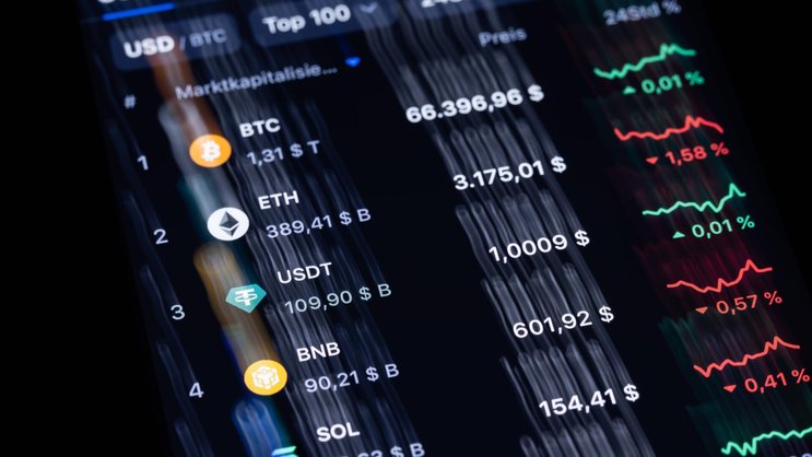 Kryptowährungen auf der Handelsplattform CoinMarcetCap.